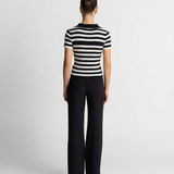 Striped Polo Knit Top for Casual Chic Style