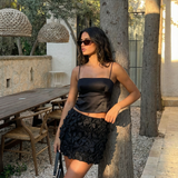 Textured Ruffle Mini Skirt for Chic Party Style