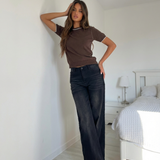 Contrast Trim Crew Neck T-Shirt for Casual Chic Style