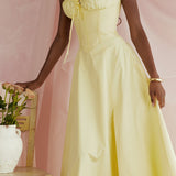 Floral Corset Midi Dress with Adjustable Straps