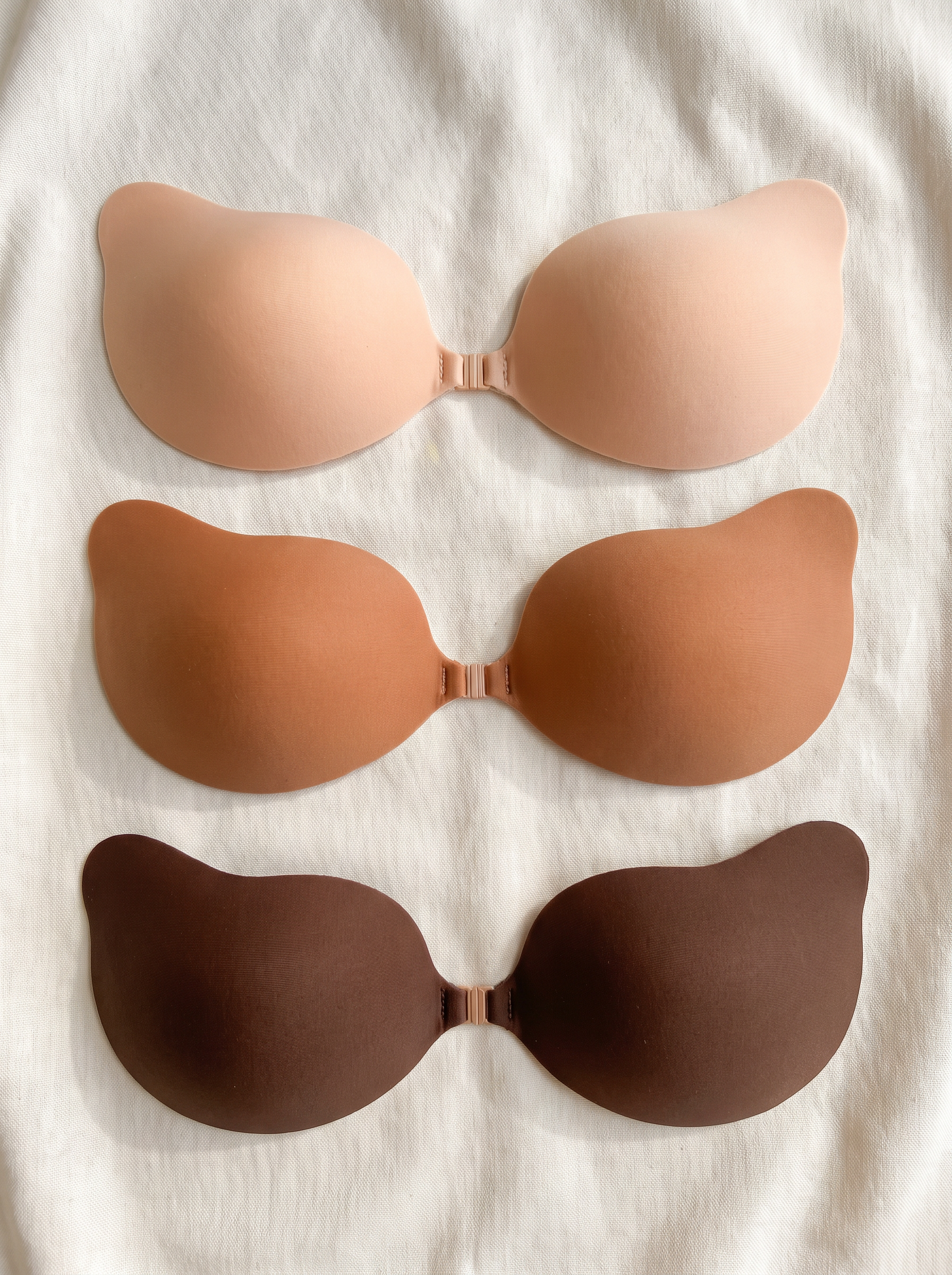 Invisible Lift Bra Cups in three skin tones