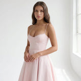 Women's Strapless A-Line Midi Dress