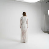 Women's Sheer Lace Maxi Dress