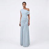 Women's One-Shoulder Ruched Maxi Dress