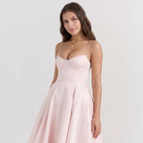 Women's Strapless A-Line Midi Dress
