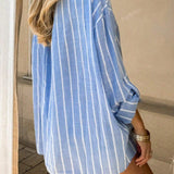 Oversized Striped Linen Shirt for Relaxed Summer Style