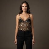 Women's Sequin Mesh Cami Top