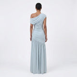 Women's One-Shoulder Ruched Maxi Dress