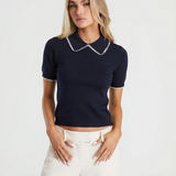 Collared Knit Top for Classic Chic Everyday Style