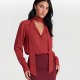 Tie Neck Chiffon Blouse for Elegant Feminine Style