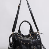 Faux Leather Fringe Shoulder Bag