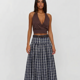 Plaid Midi Skirt for Classic Elegant Style