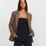 Classic Checkered Blazer Jacket for Timeless Smart Style