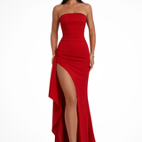 Women's Strapless High Slit Maxi Dress