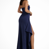 Women's Strapless High Slit Maxi Dress