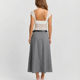 High Waist Pleated Midi Skirt for Elegant Everyday Style