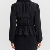 Pleated Belted Blouse for Elegant Structured Style