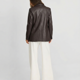 Faux Leather Blazer Jacket for Edgy Chic Style