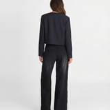 Cropped Button Blazer Jacket for Modern Minimal Style