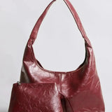 Women's Glossy Hobo Shoulder Bag