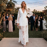 Women's Sheer Lace Maxi Dress