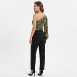 Women's One-Shoulder Sequin Top