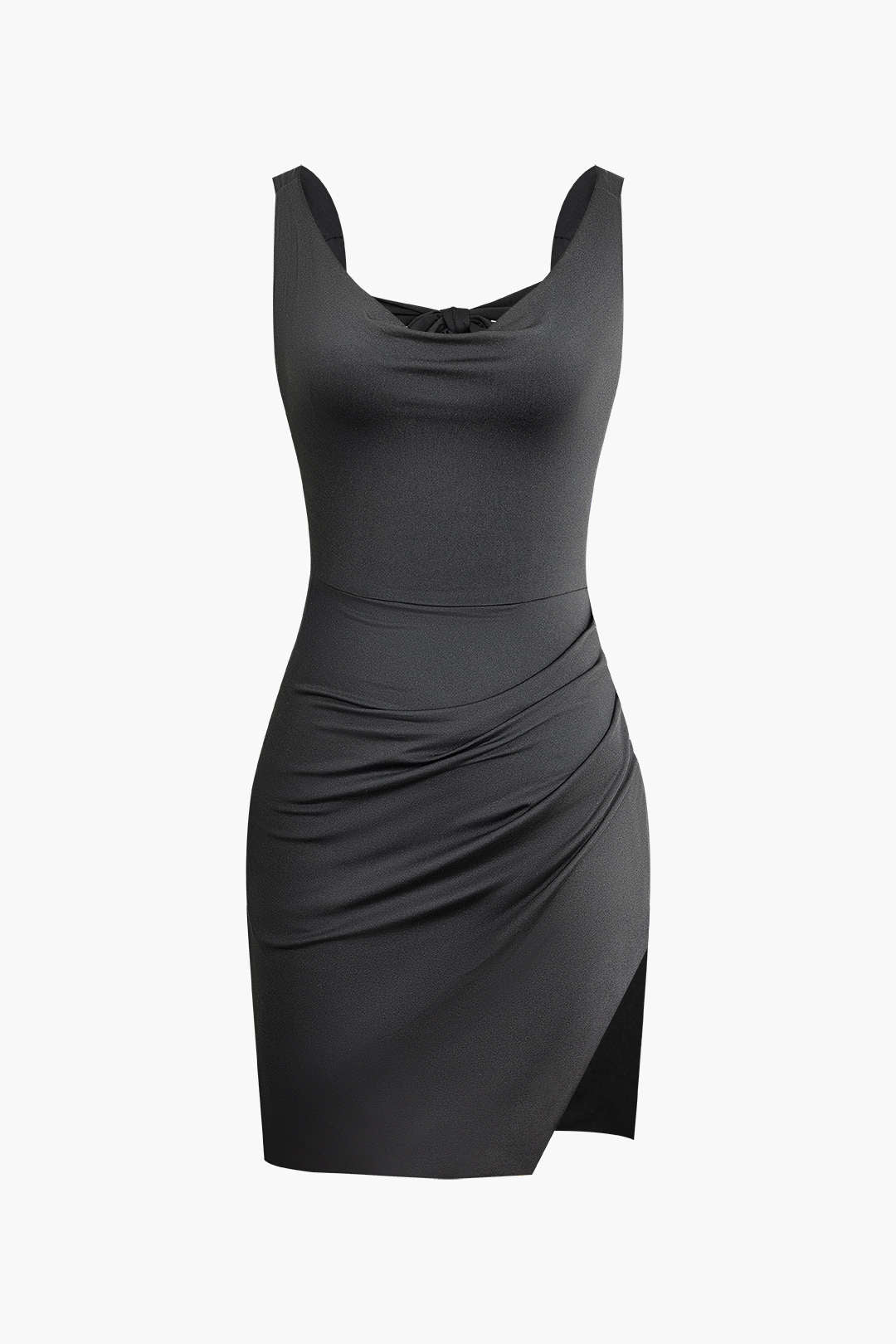 Ruched Bodycon Mini Dress – Sleeveless Fitted Party Dress