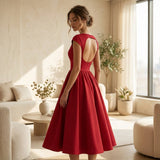 Women's Open Back Midi Dress