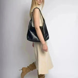 Women's Glossy Hobo Shoulder Bag