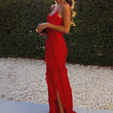 Women's Strapless Ruffle Maxi Dress