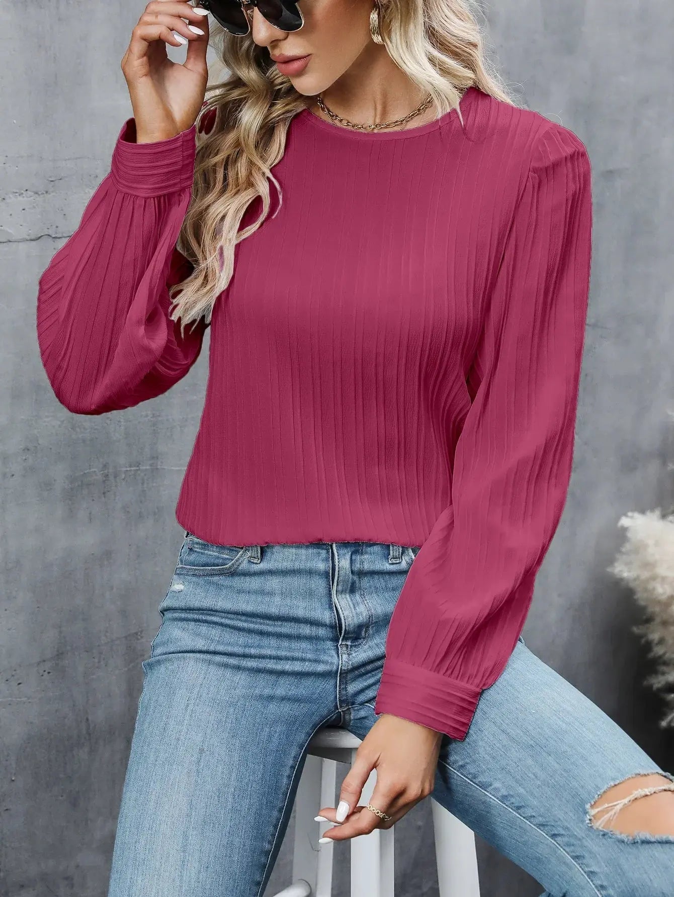 Pleated Chiffon Blouse for Elegant Everyday Style