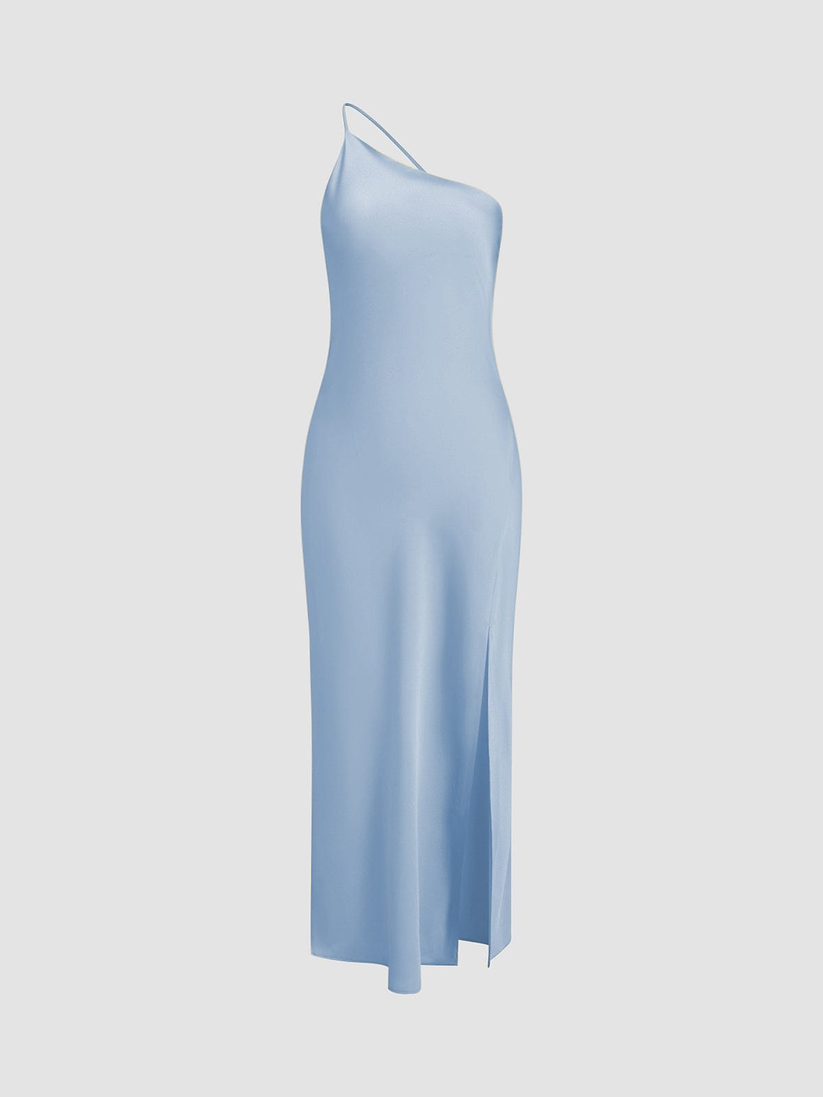 Backless Halter Maxi Dress – Sleek High Slit Evening Gown