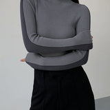 Women's Ribbed Turtleneck Knit Top