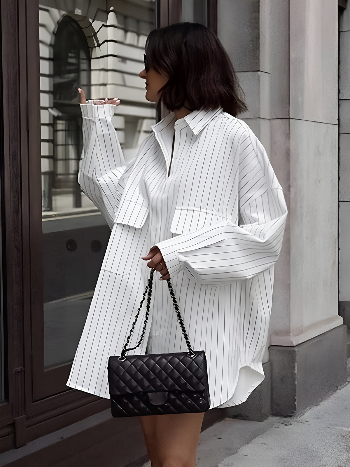 Oversized Striped Shirt Dress for Effortless Chic Style