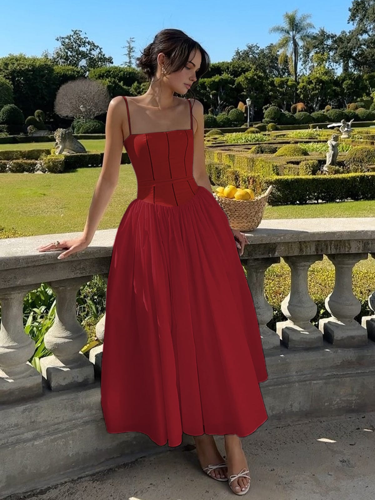 Strapless Pleated Maxi Dress – Elegant Flowy Summer Gown