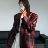 Oversized Faux Leather Blazer for Effortless Street Style