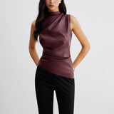 Sleeveless High Neck Top for Sleek Modern Style