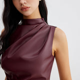 Sleeveless High Neck Top for Sleek Modern Style
