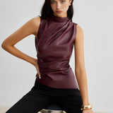 Sleeveless High Neck Top for Sleek Modern Style