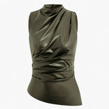 Sleeveless High Neck Top for Sleek Modern Style
