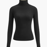Women's Ribbed Turtleneck Knit Top