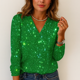 Women's Sequin Long Sleeve Blouse