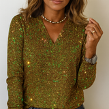 Women's Sequin Long Sleeve Blouse