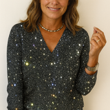 Women's Sequin Long Sleeve Blouse