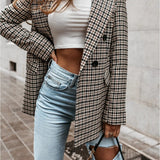 Chic Plaid Longline Blazer for Effortless Street Style
