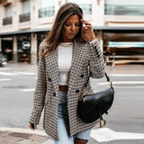 Chic Plaid Longline Blazer for Effortless Street Style