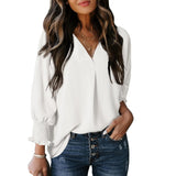 Women's V-Neck Long Sleeve Blouse