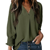 Women's V-Neck Long Sleeve Blouse
