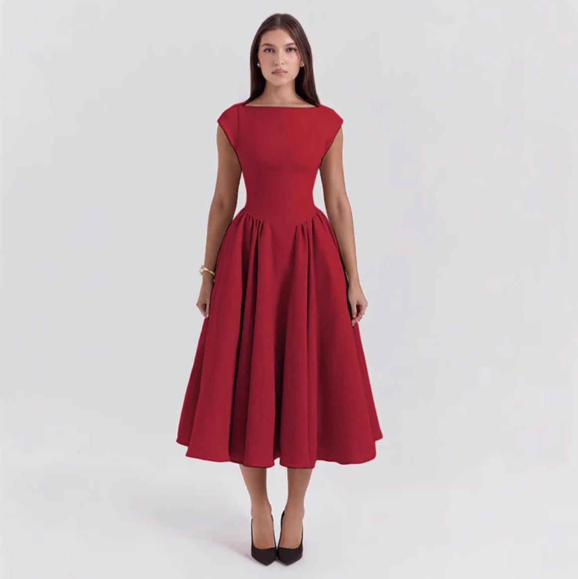 Women's Sleeveless Open Back Midi Dress