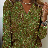 Women's Sequin Long Sleeve Blouse